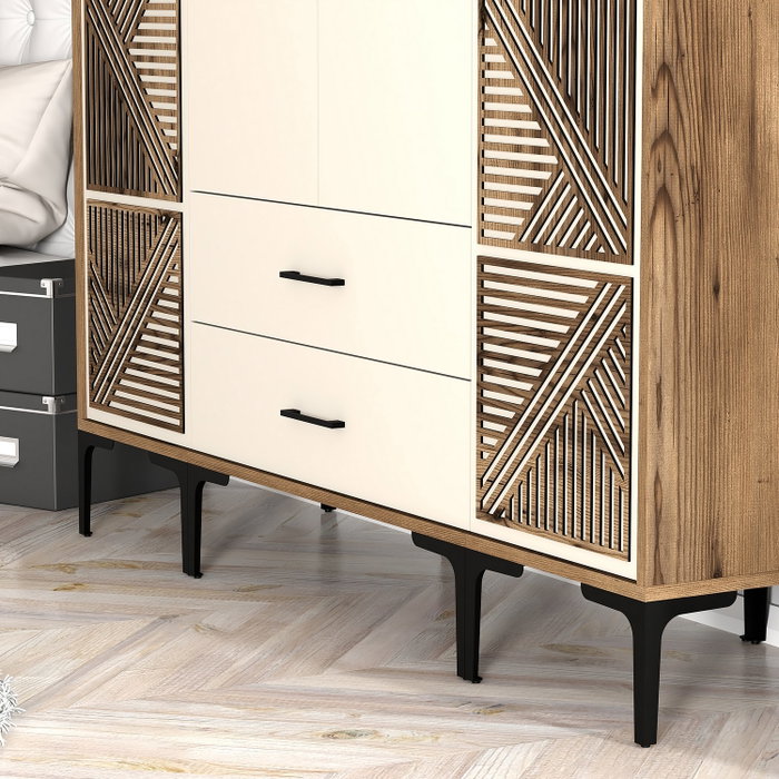 Hanah Home Kumsal PTP Armario Nogal y Crema